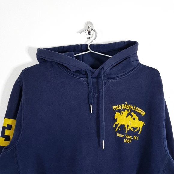 Polo Ralph Lauren Other - Polo Ralph Lauren Hoodie - Navy And Gold - 90s - Size Medium